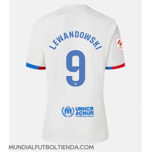 Camiseta Barcelona Robert Lewandowski #9 Segunda Equipación Replica 2023-24 mangas cortas